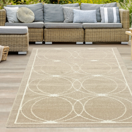 Orientteppich mit dezenten Ornamenten | In- & Outdoor | beige