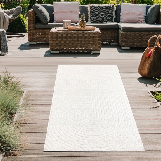 Preview: Stylischer wetterfester Teppich | In- & Outdoor | in cream Preview: Stylischer wetterfester Teppich | In- & Outdoor | in cream
