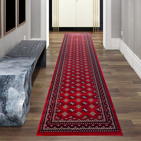 Preview: Eleganter Teppich mit orientalischen Ornamenten in rot