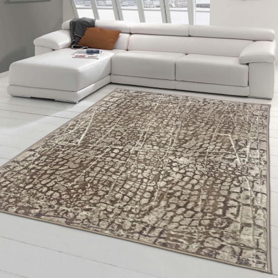 Moderner Designerteppich abstrakt gemustert in beige