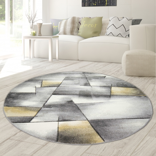 Preview: Teppich modern Teppich Wohnzimmer Teppich Kurzflor in pastell gelb grau Preview: Teppich modern Teppich Wohnzimmer Teppich Kurzflor in pastell gelb grau