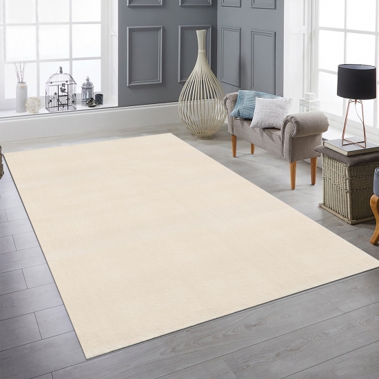 Wohnzimmer Teppich Unifarben Pflegeleicht modernes Design in beige