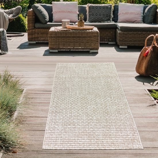 Preview: In- & Outdoorteppich Terrasse wetterfest kurzflor einfarbig in beige Preview: In- & Outdoorteppich Terrasse wetterfest kurzflor einfarbig in beige