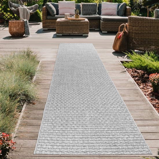 Preview: In- & Outdoorteppich Terrasse wetterfest einfarbig in grau Preview: In- & Outdoorteppich Terrasse wetterfest einfarbig in grau