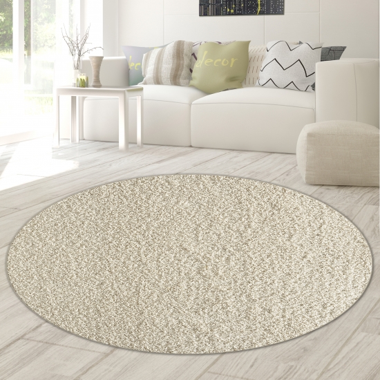 Preview: Wohnzimmer Shaggy Teppich | kuschlig warm & weich | in creme
