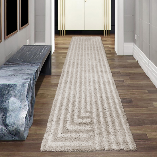Preview: Flauschiger Hochflor-Teppich in Modern & Gemütlich in Beige Preview: Flauschiger Hochflor-Teppich in Modern & Gemütlich in Beige