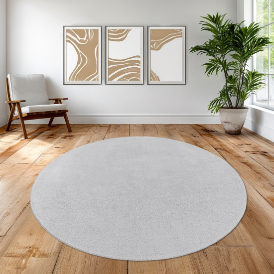 Preview: Silberner Teppich elegant weich mit edlem Glanz für modernes Wohnen Preview: Silberner Teppich elegant weich mit edlem Glanz für modernes Wohnen