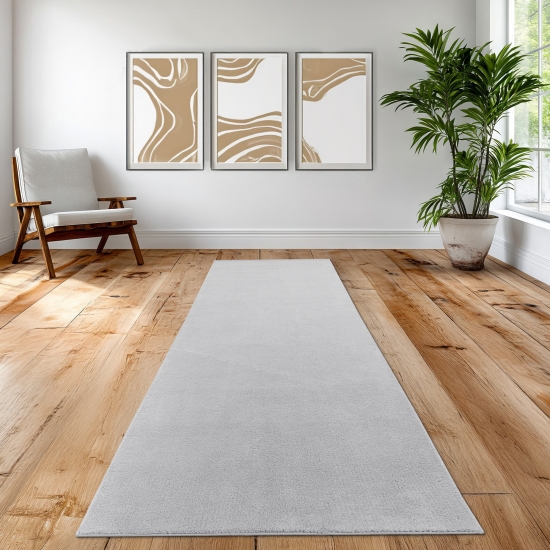 Preview: Silberner Teppich elegant weich mit edlem Glanz für modernes Wohnen Preview: Silberner Teppich elegant weich mit edlem Glanz für modernes Wohnen