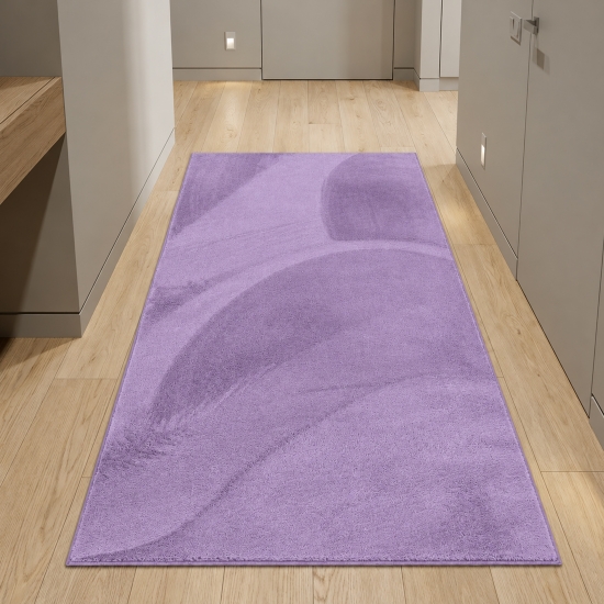 Preview: Teppich Flieder Hasenfell-Optik seidig weich Schlafzimmer Kurzflor