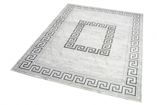 Preview: Moderner Teppich Orientteppich mit Glitzergarn mit Bordüre in Grau Preview: Moderner Teppich Orientteppich mit Glitzergarn mit Bordüre in Grau