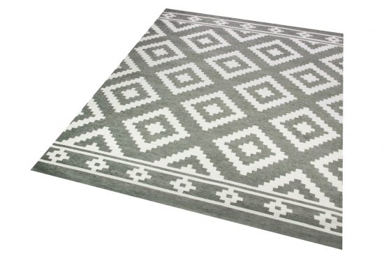 Teppich modern Orientteppich Wohnzimmer Teppich Marokkanisches Muster in grau weiß