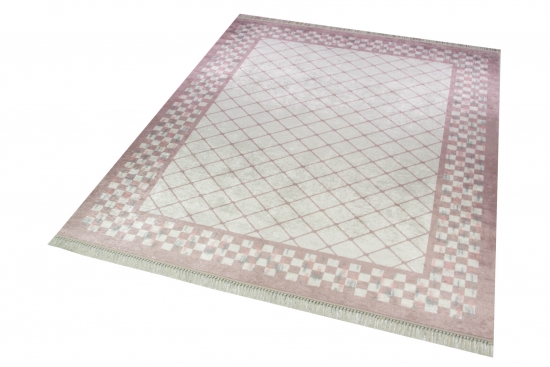 Teppich design Wohnzimmerteppich modern waschbar in rosa