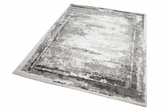 Preview: Teppich Kurzflor Designerteppich - Läufer 80x300 cm - in grau creme Preview: Teppich Kurzflor Designerteppich - Läufer 80x300 cm - in grau creme