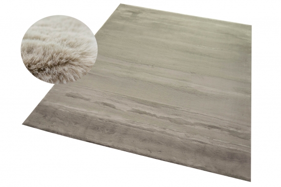 Teppich Kunstfellteppich Hochflor Faux Fur Hasenfell uni beige