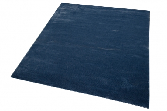Teppich modern Kurzflor Teppich Wohnzimmer Designerteppich uni blau