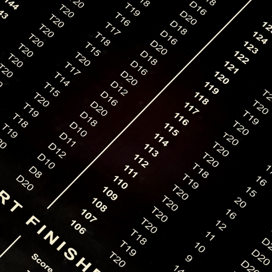 Preview: Dartmatte schwarz - Schutz für Boden und Dartpfeile mit Abwurflinien weiß und grau