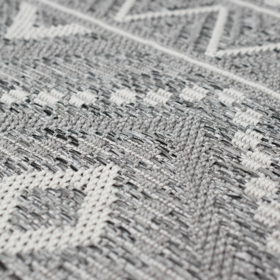 Preview: In- & Outdoor Teppich mit Sisal Zickzack Muster graufarben Preview: In- & Outdoor Teppich mit Sisal Zickzack Muster graufarben