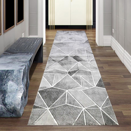 Teppich Design Wohnzimmer teppich geometrisches Muster in grau