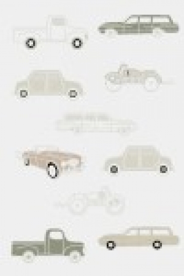 Kinderzimmerteppich mit Hoch-Tief-Effekt und Automuster in creme beige