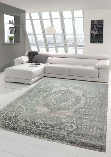 Teppich Orient Wohnzimmer Teppich mit Ornamenten in Grau