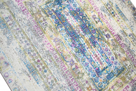 Preview: Designer und Moderner Teppich Vintage-Design Multi