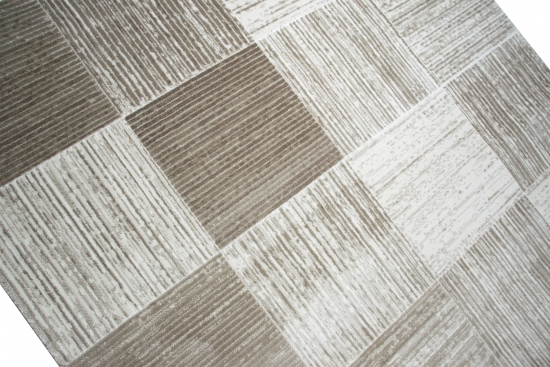 Preview: Designer und Moderner Teppich Wohnzimmerteppich mit Karomuster in Beige Creme Preview: Designer und Moderner Teppich Wohnzimmerteppich mit Karomuster in Beige Creme