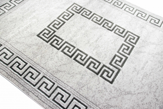 Preview: Moderner Teppich Orientteppich mit Glitzergarn mit Bordüre in Grau Preview: Moderner Teppich Orientteppich mit Glitzergarn mit Bordüre in Grau