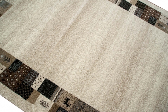 Preview: Designer Teppich Moderner Teppich Wohnzimmer Teppich mit Bordüre Design Multicolour in Braun Beige Creme Türkis Preview: Designer Teppich Moderner Teppich Wohnzimmer Teppich mit Bordüre Design Multicolour in Braun Beige Creme Türkis