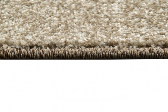 Designer Teppich Moderner Teppich Wohnzimmer Teppich Velours Kurzflor Teppich mit Winchester Bordüre in Braun Beige Creme