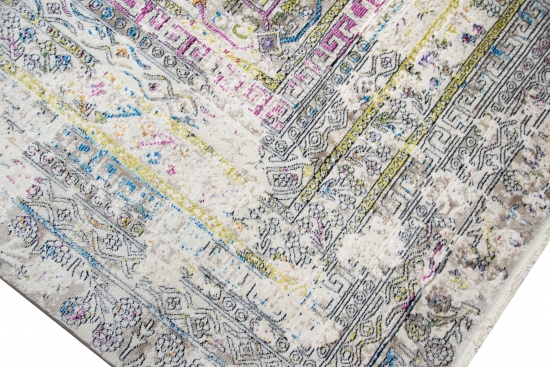 Preview: Designer und Moderner Teppich Vintage-Design Multi