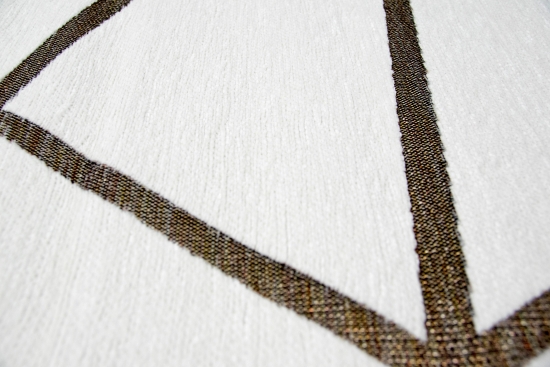 Orientteppich Läufer 80x250 cm - Geometrisches Muster in Creme Gold