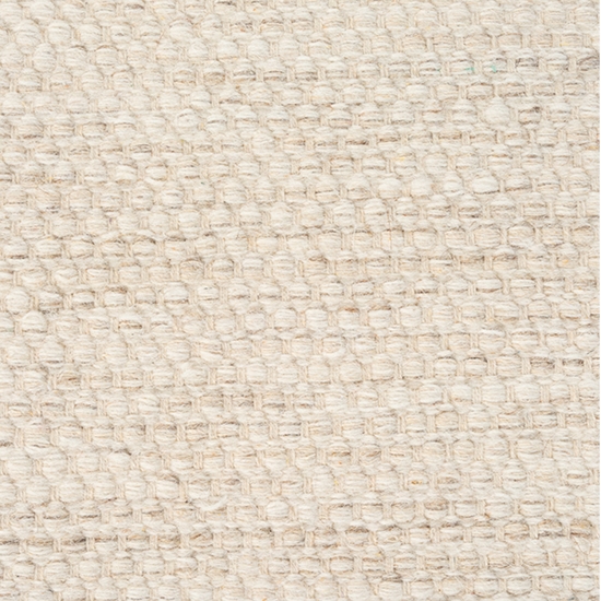 Preview: Handgewebter Wollteppich in edlem Creme-Beige für Wohnzimmer oder Schlafzimmer