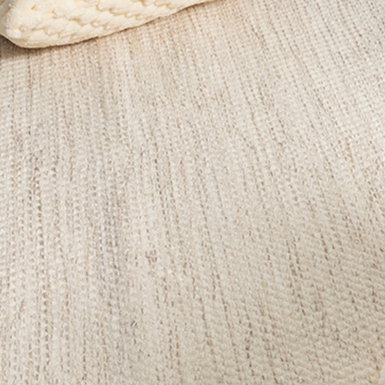 Preview: Handgewebter Wollteppich in edlem Creme-Beige für Wohnzimmer oder Schlafzimmer