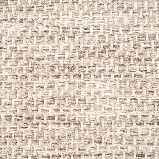 Preview: Handgewebter Wollteppich in edlem Taupe für Wohnzimmer oder Schlafzimmer