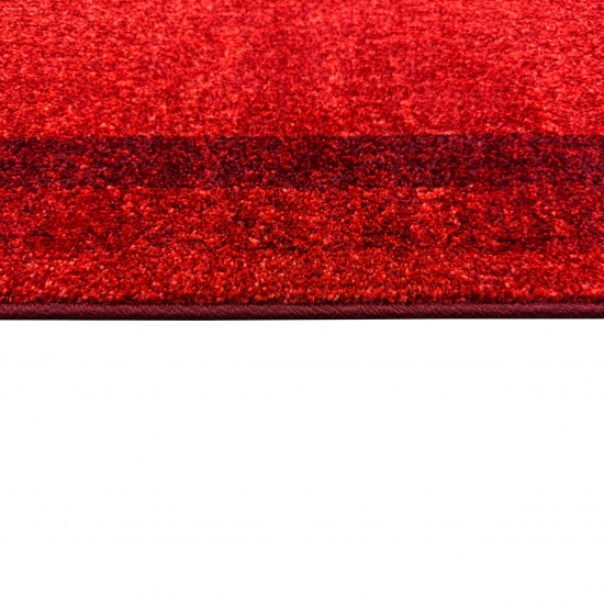 Preview: Wohnzimmer Teppich Designer kurzflor Modern vintage seitlich gekettelt in rot Preview: Wohnzimmer Teppich Designer kurzflor Modern vintage seitlich gekettelt in rot
