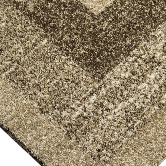 Preview: Wohnzimmerteppich Designer vintage kurzflor Modern seitlich gekettelt in beige braun Preview: Wohnzimmerteppich Designer vintage kurzflor Modern seitlich gekettelt in beige braun
