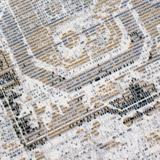 Preview: Klassischer Teppich mit orientalischen Verzierungen & Ornamenten in creme grau