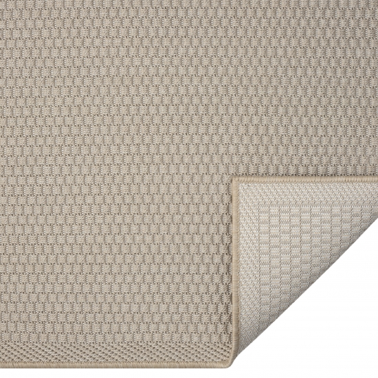 Robuster In- und Outdoorteppich 3d-Effekt schlichtes Muster einfarbig beige