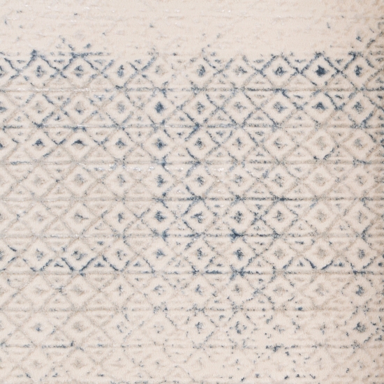 Eleganter Designer Teppich | glänzend | in blau-weiß