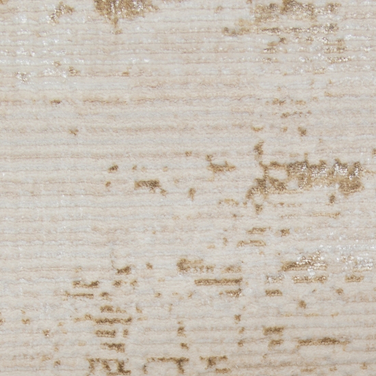 Glänzender Designer Teppich für das Wohnzimmer | gold-weiß