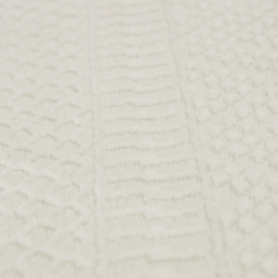 Hoch Tief Effekt Recycel Teppich • kleine Zig-Zag Kreuzchen Muster creme