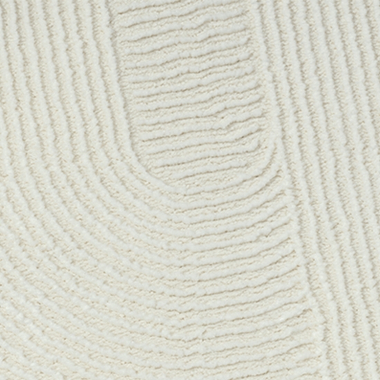 Recycle Teppich mit modernen ovalen Formen liniert in creme