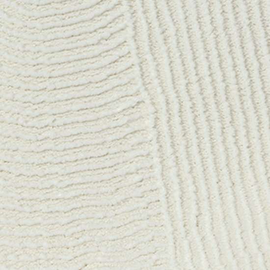Recycle Teppich mit modernen ovalen Formen liniert in creme
