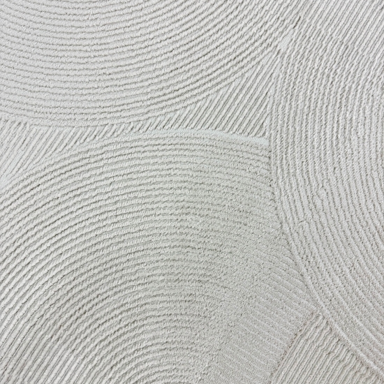 Recycle Wohnzimmerteppich Schlafzimmer mit modernen ovalen Formen liniert in beige