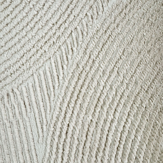 Recycle Wohnzimmerteppich Schlafzimmer mit modernen ovalen Formen liniert in beige