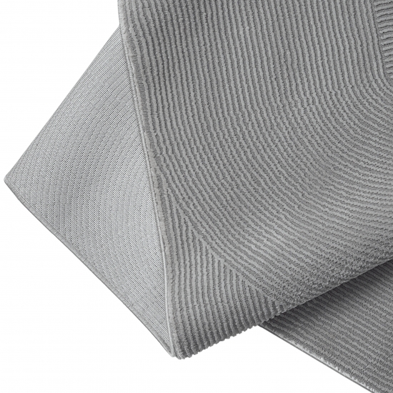 Recycle Teppich mit modernen ovalen Formen liniert in grau
