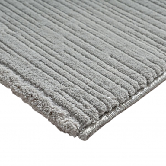 Preview: Recycling Teppich Silber Struktur Design modern Wohnzimmer
