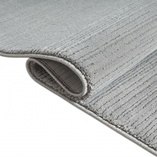 Preview: Recycling Teppich Silber Struktur Design modern Wohnzimmer