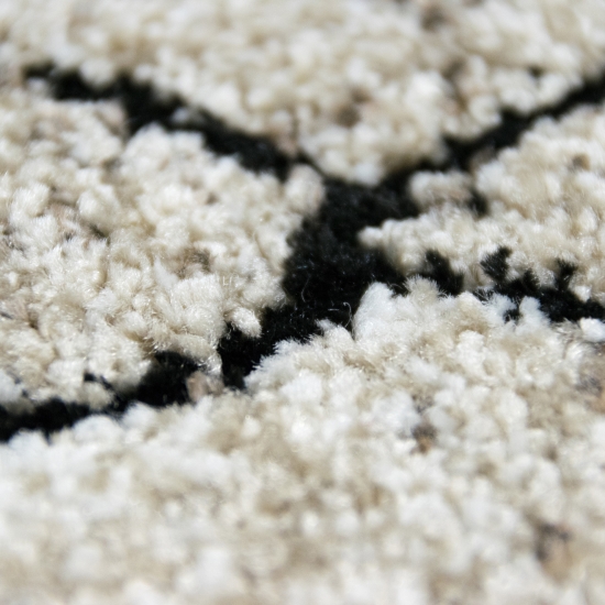 Preview: Moderner Teppich Beige Creme Linienmuster weich Wohnzimmer stilvoll