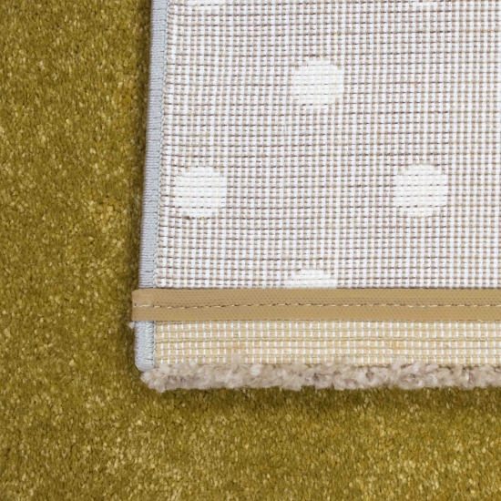 Kinderzimmer Teppich Spiel & Baby Teppich Herz Stern Punkte Design in gold creme weiß grau